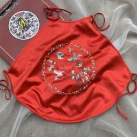 红色笑口常开 均码 苏州刺绣真丝桑蚕丝手工绣花成人肚兜女士内衣性感睡衣吊带背心