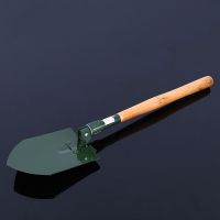 折叠工兵铲053 多功能工兵铲折叠铁锹花园铲子户外野营铁铲木柄家用铲便携工具