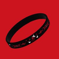 黑色三郎款[凹刻填色蝴蝶夜光] 天官赐福动漫硅胶手环古风谢怜花城夜光情侣二次元手链饰品礼物