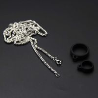 龙骨链挂绳 银色 龙骨链金属不锈钢挂绳挂脖硅胶环适用于一代四代无限柚子手机通用