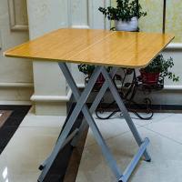 竹节纹 方桌60长40宽55高加厚镀锌腿 折叠桌家用餐桌吃饭桌简易4人饭桌小方桌便携户外摆摊正方形桌子