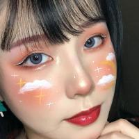 白色眼线膏油彩膏下眼线舞台妆拉丁舞万圣节cosplay玩妆云朵妆