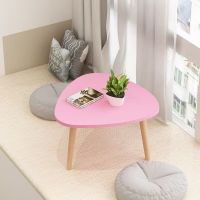 [三角形]暖粉色40*40*30 飘窗迷你小桌子榻榻米炕几阳台小茶桌床上办公写字桌