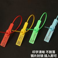 红色带编码100条 一次性塑料封条鞋包标签防调包扣汽车吊牌扎带煤炭封签物流铅封锁
