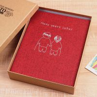 红麻布[牵手到老] 单本相册[仅送八色笔+角贴]无照片 布艺diy相册手工创意情侣浪漫纪念册相册本粘贴式记录爱情侣本