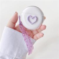 [freebuds4]紫色爱心+手链 华为freebuds4真无线蓝牙耳机保护套保护壳充电盒透明少女可爱壳