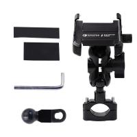 黑色 3.4A快充铝合金两种固定方式 摩托车手机支架带充电铝合金电瓶电动车自行车防震骑行外卖导航架