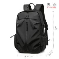 黑色 大容量韩版双肩背包男士商务休闲电脑包防水旅行包潮流学生书包