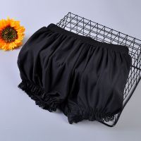 黑色 均码 适合80-120斤 大码安全裤女学生韩版可爱胖mm南瓜灯笼三分裤防走光200斤夏薄款
