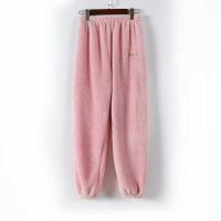 少女粉#[单裤] M码[收藏店铺送小礼品] 珊瑚绒睡衣女秋冬加厚加绒中长款睡袍两件套卡通法兰绒睡裙家居服