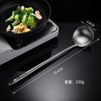 304不锈钢炒勺 304不锈钢炒勺炒铲厨师专用炒菜勺 家用加厚长柄汤勺分菜勺锅铲子