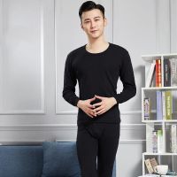 黑色 L 男士德绒双面磨毛加绒加厚保暖内衣套装秋衣秋裤青年内秋冬打底衫