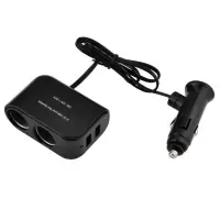 2个USB+2个点烟器孔 汽车充电器通用车载点烟器一拖二双USB车内用货车快充插座