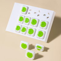 苹果绿-12个装 婴幼儿插座保护套儿童防触电宝宝插头孔防护盖开关插板插孔安全塞