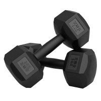 增强款双功能(黑色) 4公斤=2kg*2只 男士家用哑铃健身器材亚铃5kg至15公斤杠铃10kg包胶哑铃套装六角