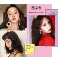 黑茶色 官方旗舰店潮色染发染发剂2021流行的发色冷色系染发膏女奶