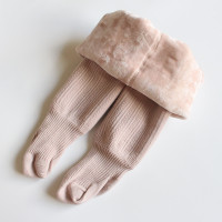 粉红色 S码身高75-90cm 女童连裤袜加绒加厚秋冬季款婴儿宝宝连体袜一体绒外穿儿童打底裤