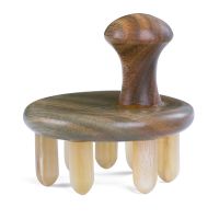 洗头按摩梳 角缘洗头梳按摩梳洗头刷抓头皮经络大齿防脱天然檀木黄白牛角梳子