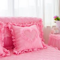 粉色 50*50单件抱枕套子(不含芯)1个 抱枕女生可爱睡觉心形公主风流行靠垫套子单件抱枕套可含芯特价