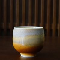 禅心杯 黄 柴烧釉功夫茶具主人杯子日式陶瓷茶杯窑变大号品茗杯复古禅意单杯