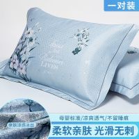 靑颜沁香[凉爽冰丝/透气排汗] 48cm*74cm[单个装] 夏季冰丝枕套一对装可水洗成人凉感冰丝枕头套48*74凉席枕