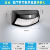 黑色白光 光控常亮 太阳能庭院灯户外防水人体感应灯家用照明灯院子花园装饰别墅壁灯