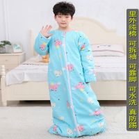 蓝像[纯棉款] 80cm[0-2岁 夏季双层] 0-18岁宝宝婴儿童睡袋春夏春秋薄款秋冬季加厚中大童小学生防踢被