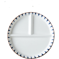 分格盘 盘子陶瓷分格餐盘儿童家用大人减脂分餐盘减肥一人食餐具三格菜盘