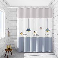 新款吊灯 无杆浴帘宽80*高180 浴帘套装卫生间防水防霉挡水帘免打孔窗帘布洗澡挂帘淋浴隔断帘子