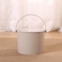 灰色 高20cm小号 水桶凳塑料加厚带盖可坐幼儿园储物生活桶洗澡篮手提家用收纳桶凳