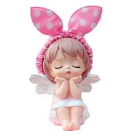 粉安妮粉点+防滑垫+无痕胶 送无痕胶 创意汽车摆件可爱安妮天使车饰车内饰品卡通中控摆件车上装饰用品