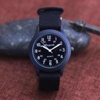 黑色黑面 简约休闲儿童帆布手表中小学生男孩韩版石英防水电子潮流时尚腕表