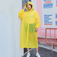 黄色 均码 成人男女时尚加厚非一次性连体雨衣环保无味户外出行防护轻便雨披