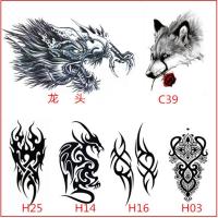 胸前霸气龙头防水男女持久半臂手臂胸部龙狼头仿真刺青贴