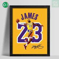 01 15*20CM(可加支架,需要请备注 2厘米厚黑色实木相框 支持来图定做 詹姆斯湖人骑士装饰画挂画NBA球星周边海