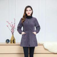 灰底圆点* L(90-100斤左右) 法兰绒女成人羽绒服罩衣秋冬韩版修身居家裙工作服护衣加绒加厚