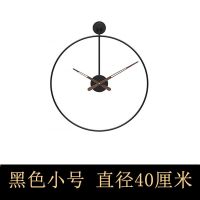 木指针+黑色[40CM] 极简玄关挂钟壁饰客厅挂式现代简约餐厅钟表北欧轻奢客厅装饰时钟