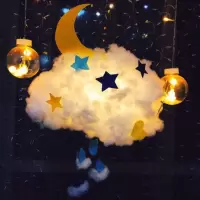 云朵灯 纽扣电池款 DIY创意云朵灯小夜灯卧室床头少女小物ins空中吊饰装饰品手工制作