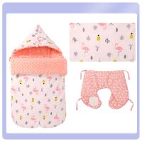 火烈鸟夹棉款+[送护肩+护肚] 小号46*88(适合0-1岁) 婴儿睡袋宝宝加厚夹棉安抚防惊抱被盖毯防踢被秋冬推车恒温睡