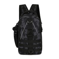 黑迷彩 大路亚包 户外背包钓鱼背包路亚包多功能斜挎胸包垂钓钓鱼装备双肩包登山包