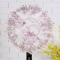 钟情紫色 单机头 立式电风扇防尘罩电扇罩两件套蕾丝布艺落地扇台式扇套防尘保护罩