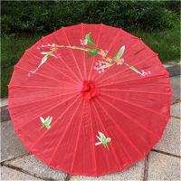 绸布伞大红色BZ 竹竿绸布伞大号82cm成人用 热卖舞蹈伞古典模特道具伞表演出绸布伞吊顶装饰伞旗袍走秀伞工艺