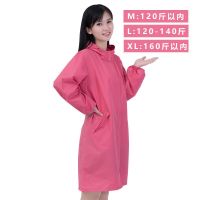樱花粉 薄款 M 长袖防水围裙厨房罩衣女工作服加厚防污男女上班厂服拉链风衣外套