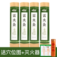 雷火灸4根(送1张穴位图+1个灭火筒) 手持雷火灸器具熏艾条筒家用神器仪器竹木制刮痧工具艾灸盒温灸罐