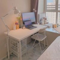 白色桌面-白腿 60*40*50简易款/不建议 书桌电脑桌家用ins简约学生学习白色桌子卧室写字台租房寝室桌子