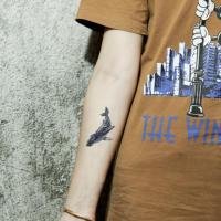 喵小姐原创水彩鲸鱼海豚组合潮流防水纹身贴男女持久个性时尚刺青