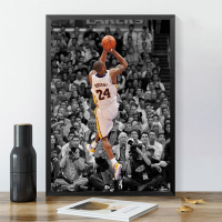 01 23x28 黑色PS框[带有机玻璃] 单幅价格[即赠安装配件包] NBA湖人科比挂画球星纪念球衣励志海报装饰画