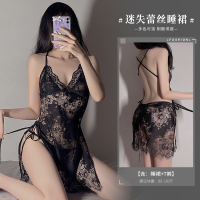 黑色(睡裙+T裤) 均码(建议体重80-130斤) 情趣睡衣诱惑小胸性感内衣大码激情套装女透明制服床上免脱衣服装