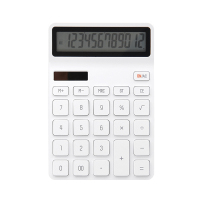 白色 授权店乐迈计算器太阳能电池两用多功能大屏大按键办公用品财务会计专用学生考试小号便携小型计算机