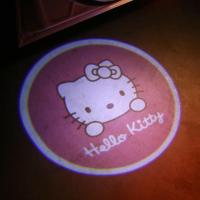 粉红kitty迎宾灯一个 卡通创意汽车迎宾灯无线车门灯车载车内氛围投影灯汽车装饰用品女